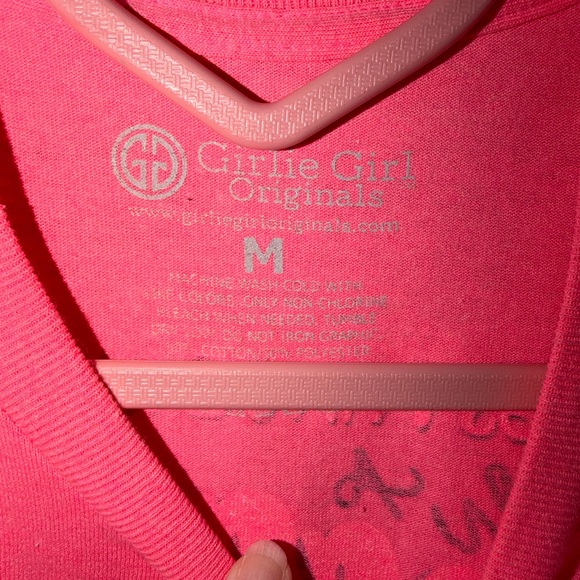 Neon Pink Short-Sleeve Crewneck Tee with Chest Graphic - Picture 4 of 5